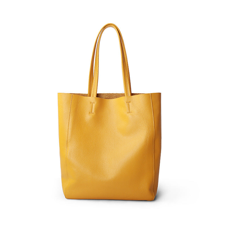 The First Layer Of Cowhide Large-capacity Tote Bag Cowhide Simple Soft Leather - JM Shop Line