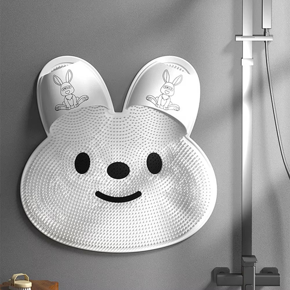 Silicone Rabbit Foot Rub Artifact Bathroom Anti-Slip with Suction Cup Back Scrub Massage Bath Scrub Dead Skin Shower Bath Tool