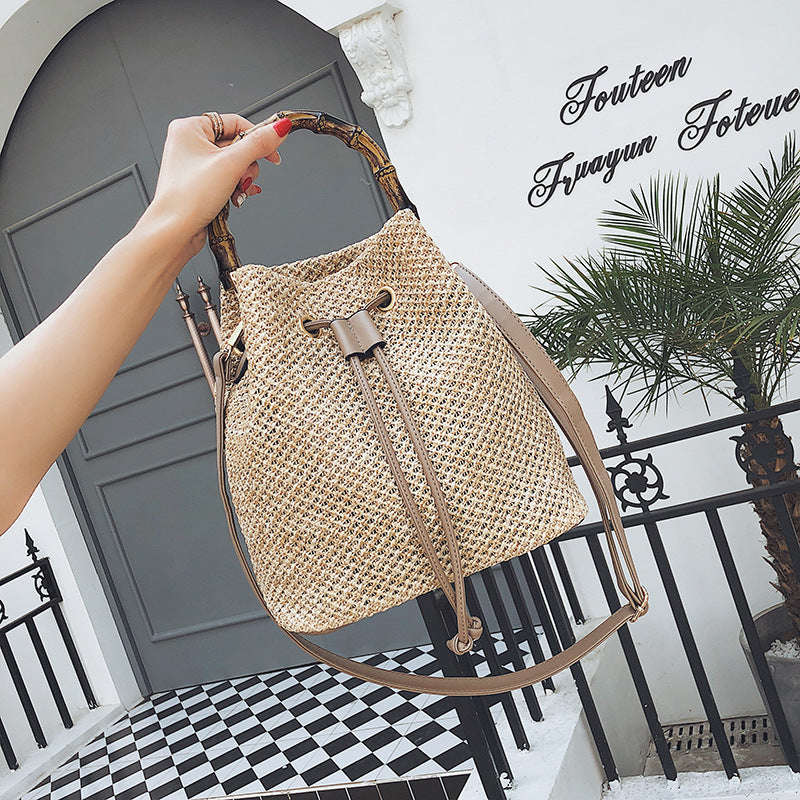 Bamboo bag bucket bag female bag - JM Shop Line
