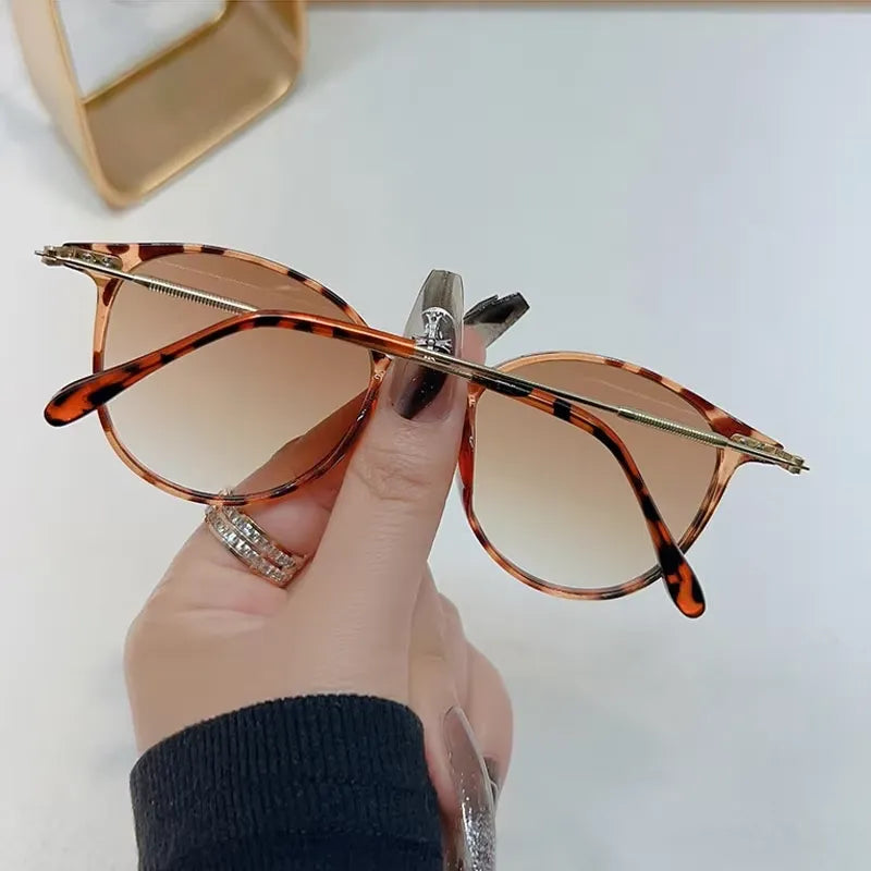 Chic retro round sunglasses with UV-protective lenses for eye safety."