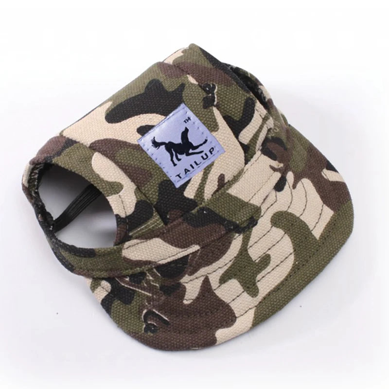 Cute Dog Baseball Hat Canvas Cap Adjustable With Ear Holes For Small Pet Dog Cats Outdoor Accessories Outdoor Pet Products 7D35 - JM Shop Line