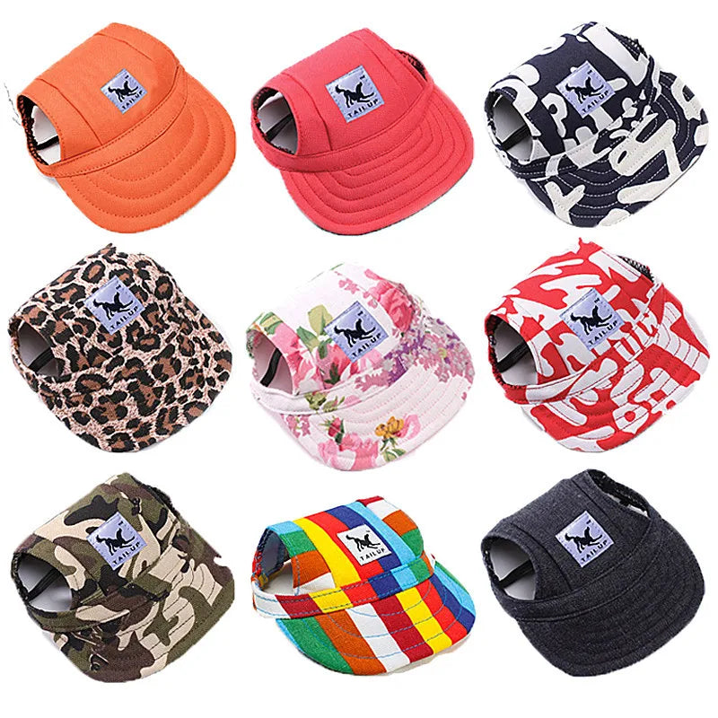 Cute Dog Baseball Hat Canvas Cap Adjustable With Ear Holes For Small Pet Dog Cats Outdoor Accessories Outdoor Pet Products 7D35 - JM Shop Line