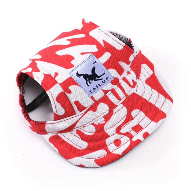 Cute Dog Baseball Hat Canvas Cap Adjustable With Ear Holes For Small Pet Dog Cats Outdoor Accessories Outdoor Pet Products 7D35 - JM Shop Line