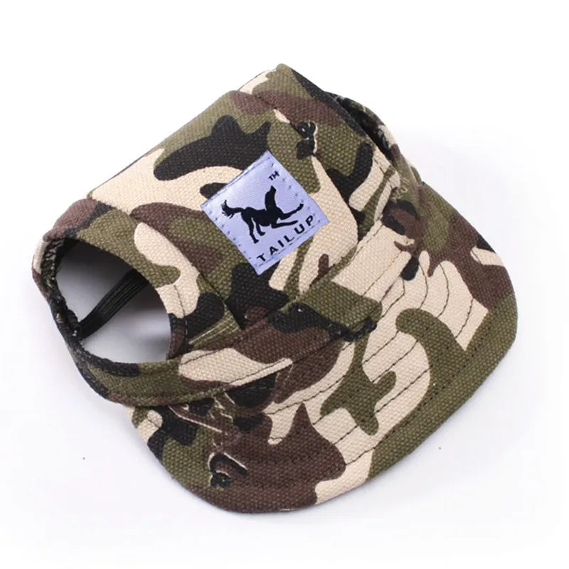 Cute Dog Baseball Hat Canvas Cap Adjustable With Ear Holes For Small Pet Dog Cats Outdoor Accessories Outdoor Pet Products 7D35 - JM Shop Line