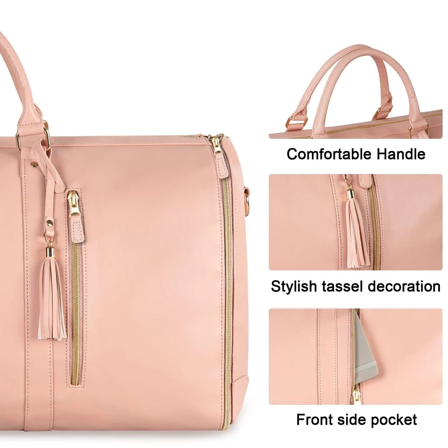 Versatile Women's Foldable Travel Bag Multi-functional Large Capacity Pu Handbag Luggage Bag For Business Trips - JM Shop Line