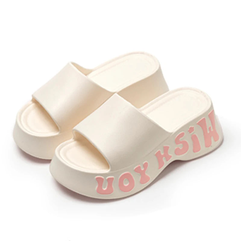 2025 Thick Bottom Cloud Slippers Women Summer Fashion Print Wedge Platform Slides Woman Sandals Non-Slip Soft Sole Beach Shoes - JM Shop Line