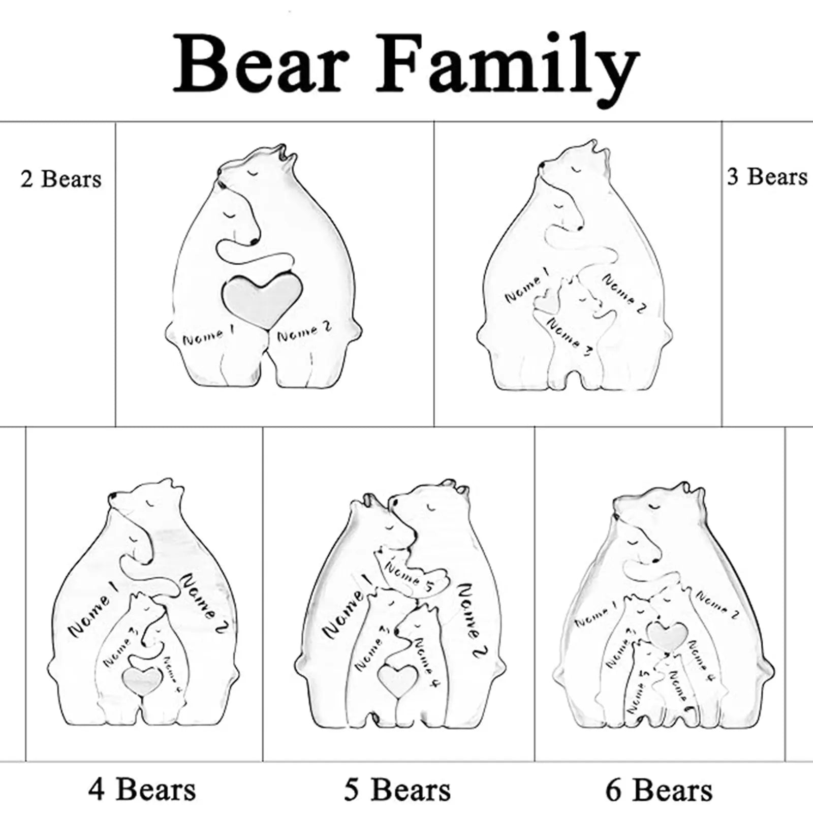 Bear Family Theme Home Desktop Decor Mothers Day Gift - JM Shop Line