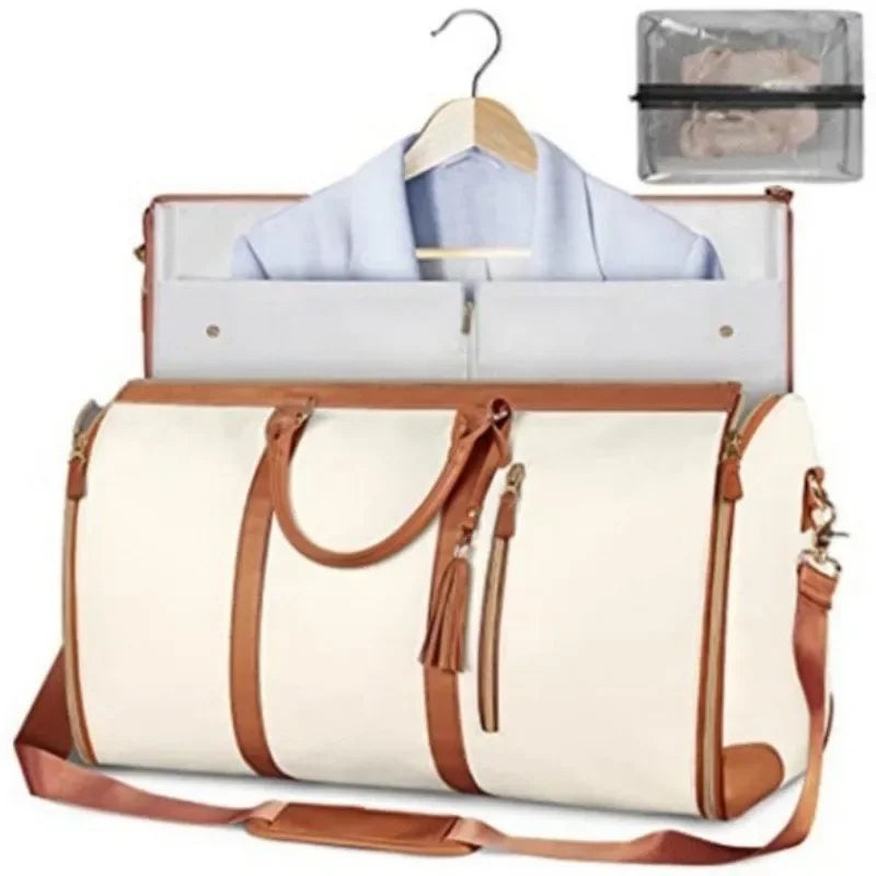 Versatile Women's Foldable Travel Bag Multi-functional Large Capacity Pu Handbag Luggage Bag For Business Trips - JM Shop Line