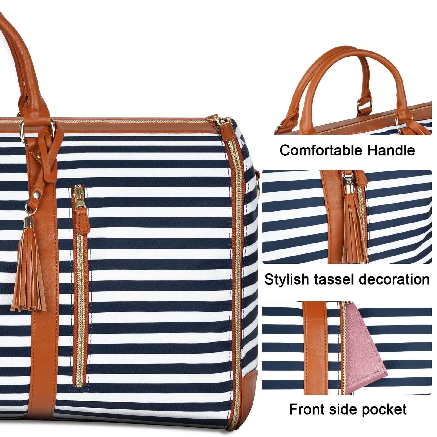 Versatile Women's Foldable Travel Bag Multi-functional Large Capacity Pu Handbag Luggage Bag For Business Trips - JM Shop Line