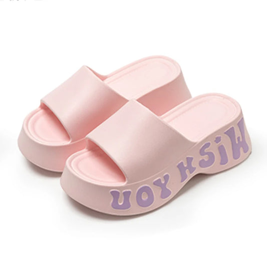 2025 Thick Bottom Cloud Slippers Women Summer Fashion Print Wedge Platform Slides Woman Sandals Non-Slip Soft Sole Beach Shoes - JM Shop Line
