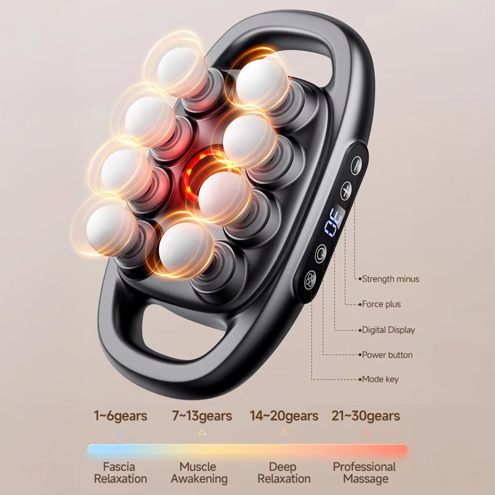 8-16 heads Electric Massage Gun 30 Gear - JM Shop Line
