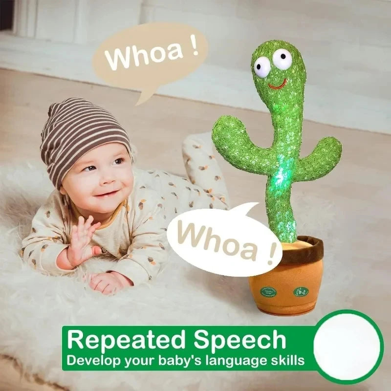 A Talking Cactus Toy That Can Be Charged Recorded and Repeated Suitable for Spanish English and Arabic Voice Changer for Kids - JM Shop Line