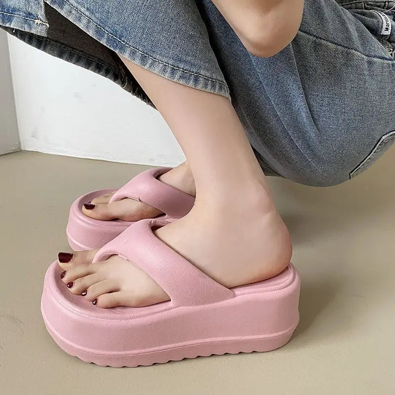 Eyriphy Thick Bottom Slippers Summer Women Sandals Platform Bathroom Slides Female Outdoor Beach Shoes Fashion Comfort Flip Flop - JM Shop Line