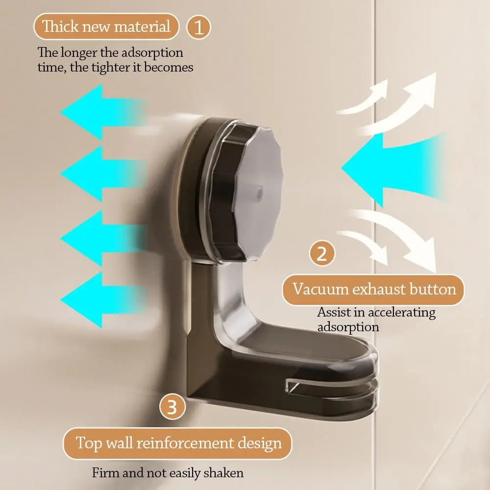 Wall-Mounted Suction Cup Rack – Adjustable Towel & Slipper Holder