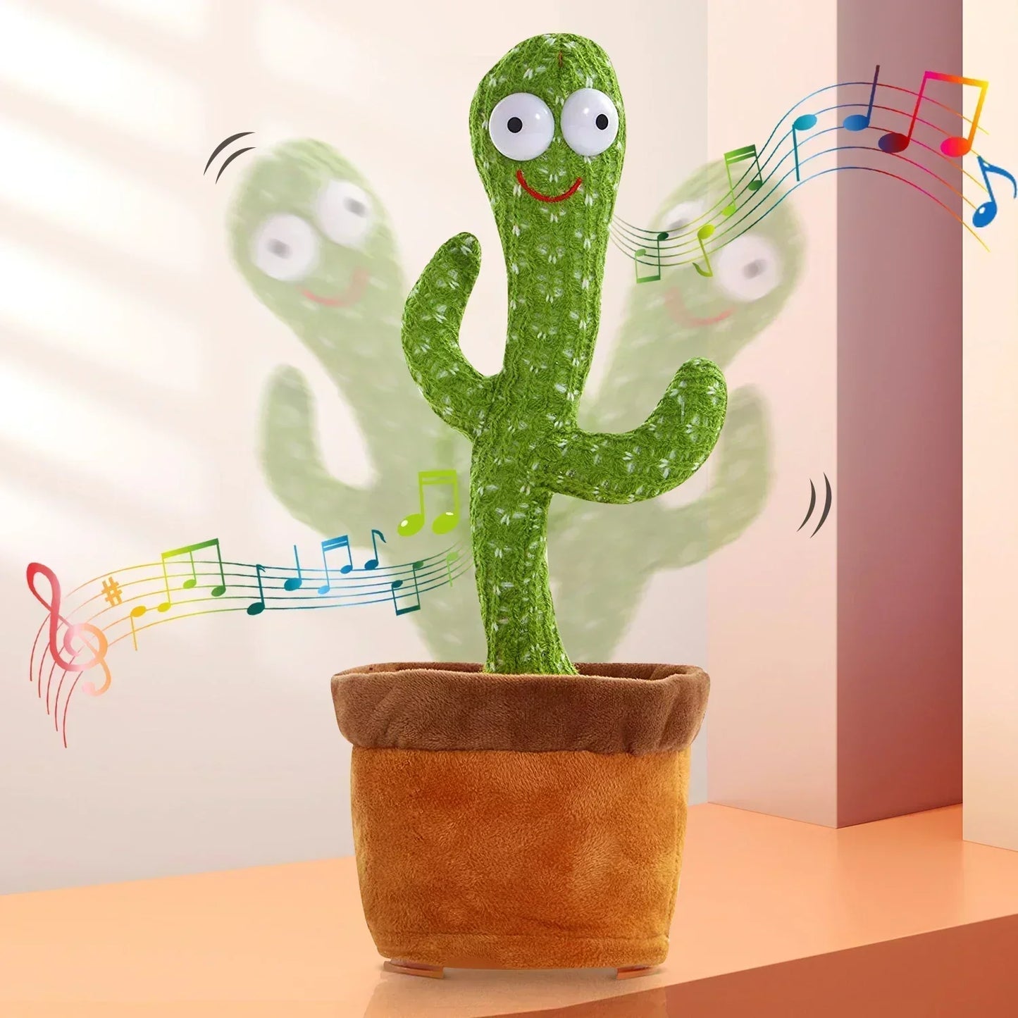 A Talking Cactus Toy That Can Be Charged Recorded and Repeated Suitable for Spanish English and Arabic Voice Changer for Kids - JM Shop Line