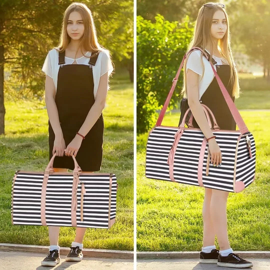 Versatile Women's Foldable Travel Bag Multi-functional Large Capacity Pu Handbag Luggage Bag For Business Trips - JM Shop Line