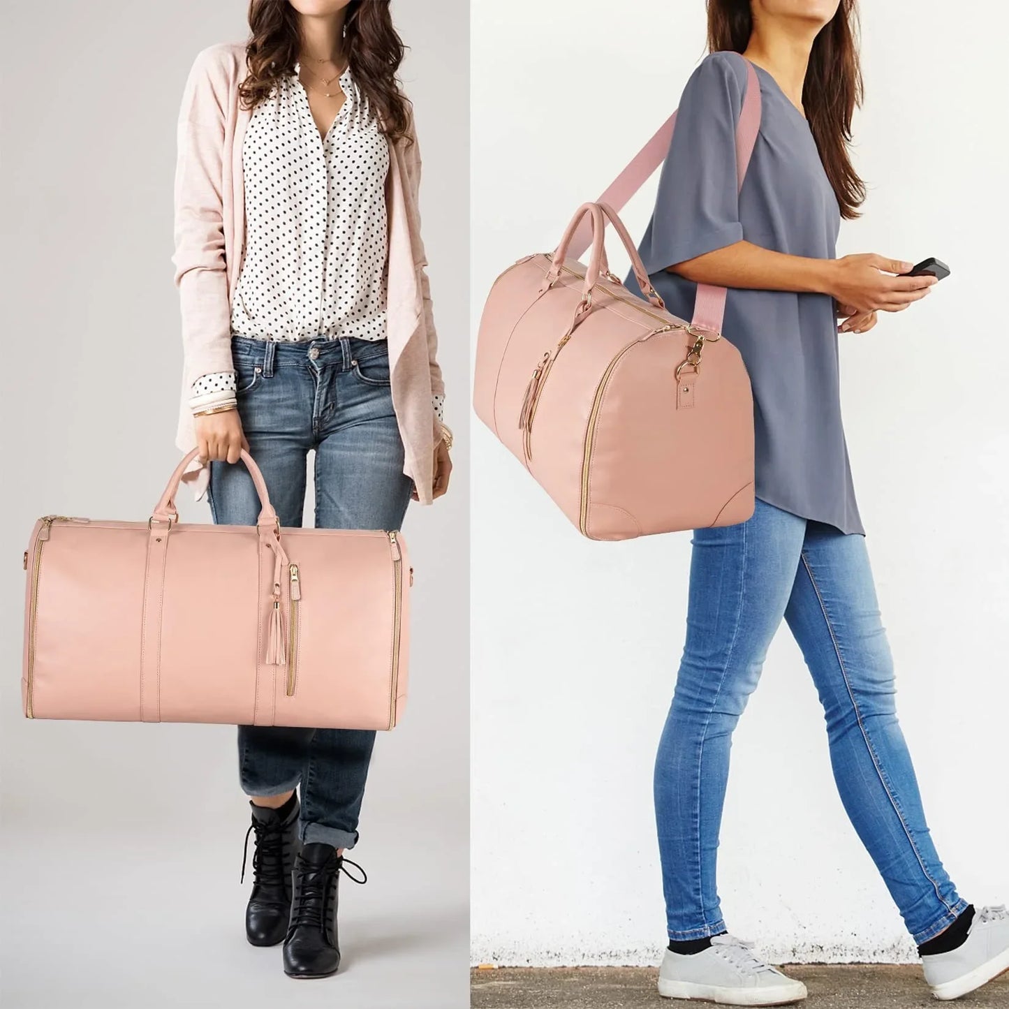Versatile Women's Foldable Travel Bag Multi-functional Large Capacity Pu Handbag Luggage Bag For Business Trips - JM Shop Line