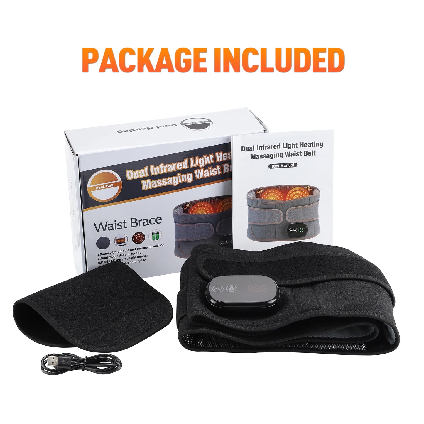 Electric Back Massager for Menstrual Pain Cordless Heating Pad Rechargeable - JM Shop Line