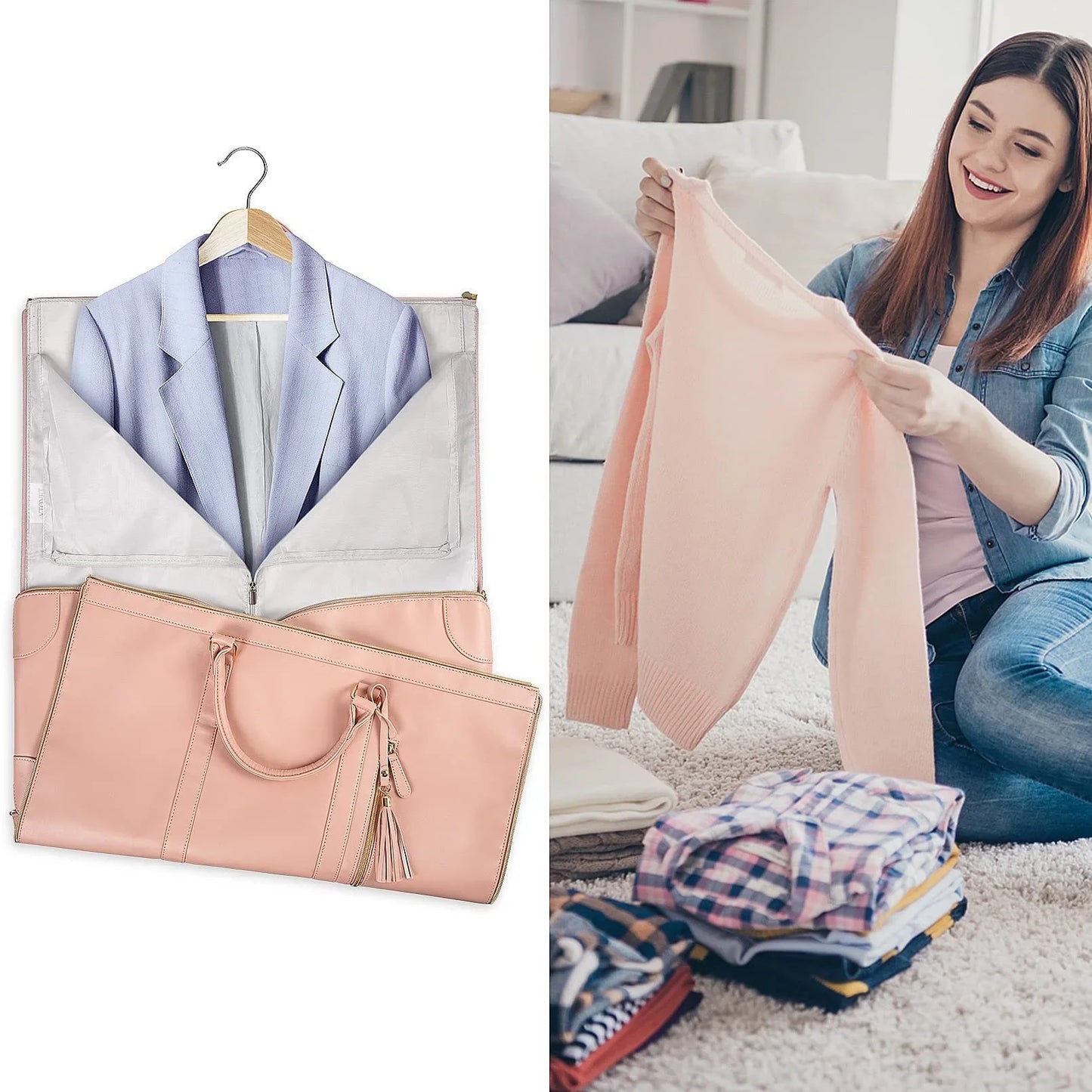 Versatile Women's Foldable Travel Bag Multi-functional Large Capacity Pu Handbag Luggage Bag For Business Trips - JM Shop Line