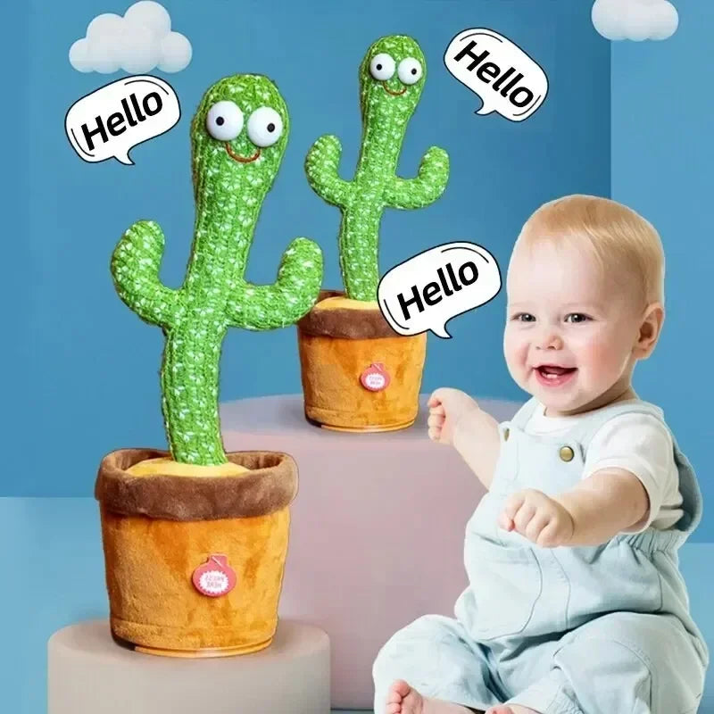 A Talking Cactus Toy That Can Be Charged Recorded and Repeated Suitable for Spanish English and Arabic Voice Changer for Kids - JM Shop Line
