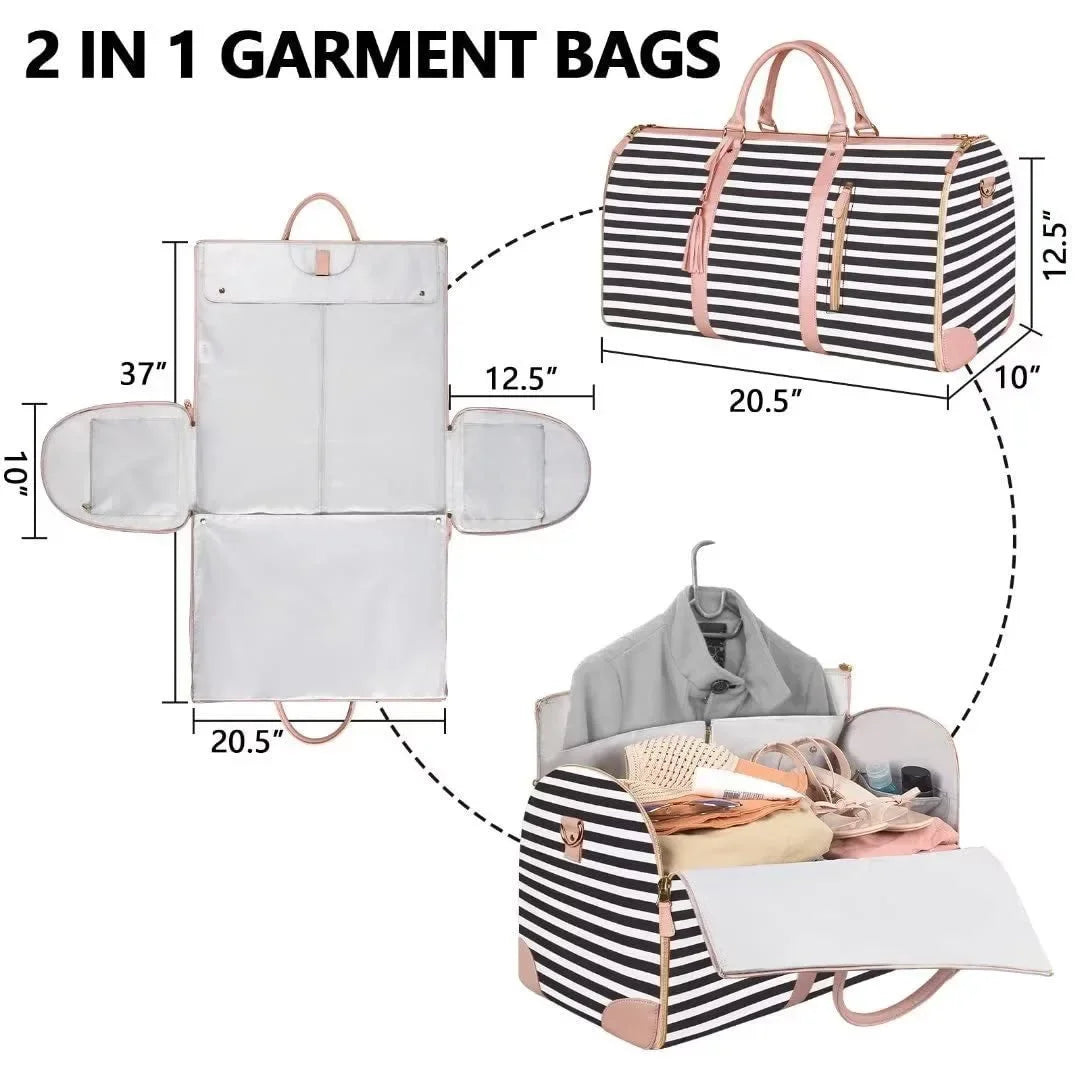 Versatile Women's Foldable Travel Bag Multi-functional Large Capacity Pu Handbag Luggage Bag For Business Trips - JM Shop Line