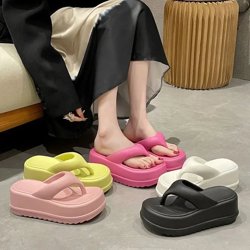 Eyriphy Thick Bottom Slippers Summer Women Sandals Platform Bathroom Slides Female Outdoor Beach Shoes Fashion Comfort Flip Flop - JM Shop Line