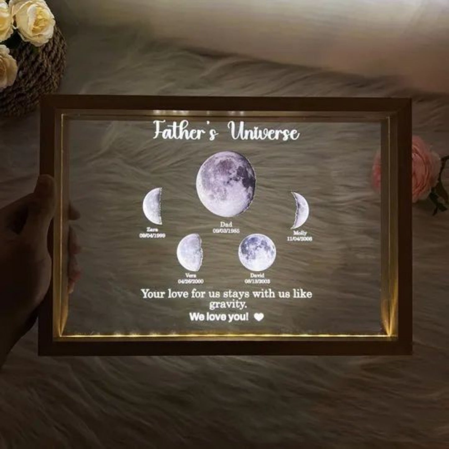 Moon Phase Transparent Luminous Ornament - JM Shop Line