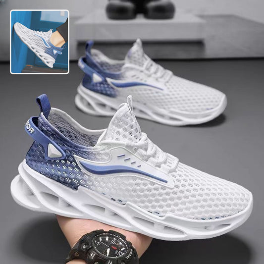 Men's Lace-up Sneakers Mesh Sports Shoes Fashion Hollow-sole Low Top Running Shoes - JM Shop Line