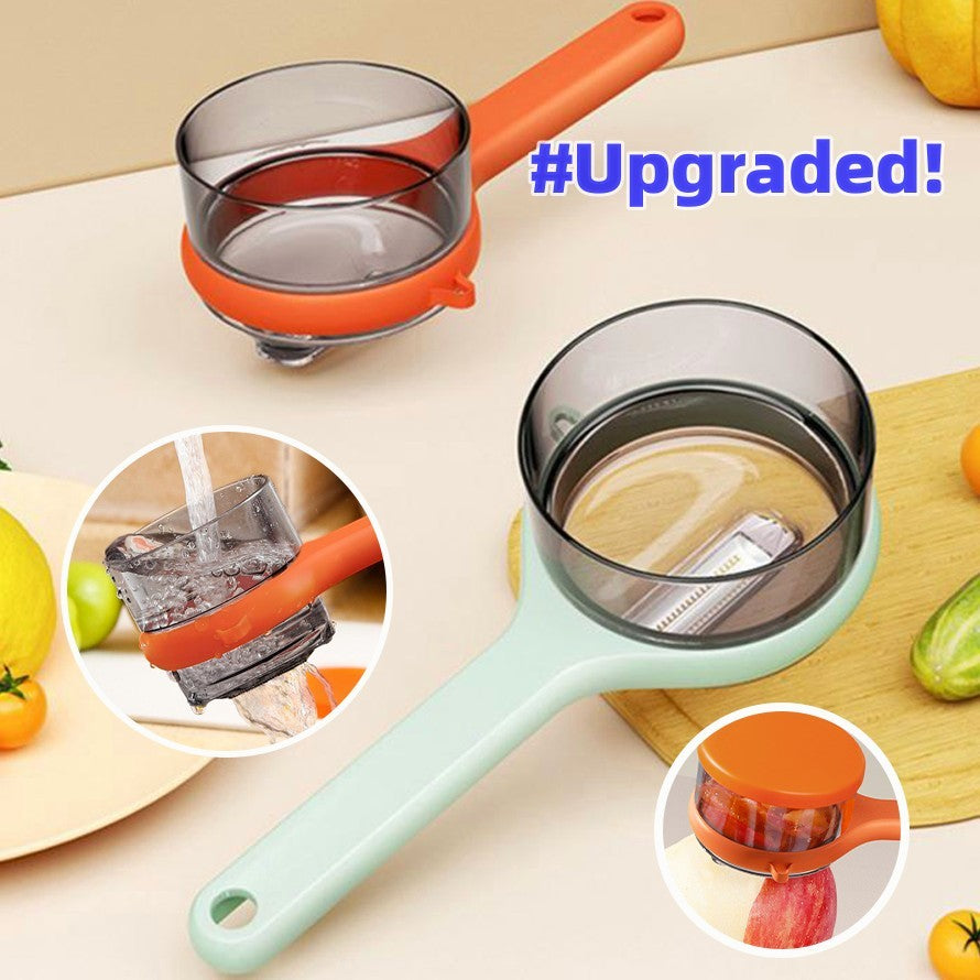 Kitchen Multi-Functional Peeler With Bucket Storage Scratcher Fruit Peeling Knife - JM Shop Line