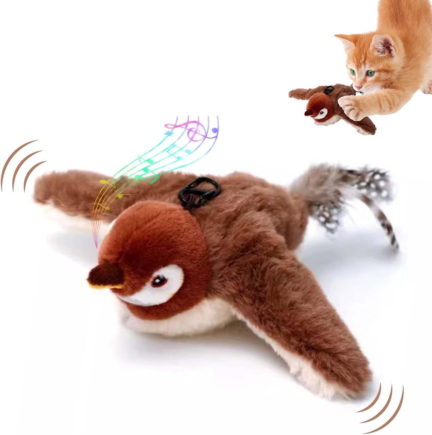 Interactive Chirping Bird Cat Toy, 2025 New Flying Interactive Flapping Chirping Bird Cat Toy, Flapping Bird Cat Toy For Indoor Bored Cats, Flapping Bird Cat Toy - JM Shop Line