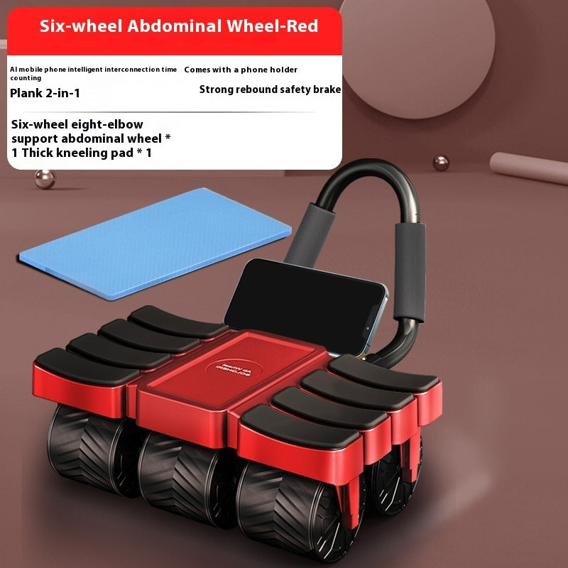 Six-wheel Eight-elbow Automatic Rebound Abdominal Wheel AI Mobile Phone Smart Internet Fitness Artifact - JM Shop Line