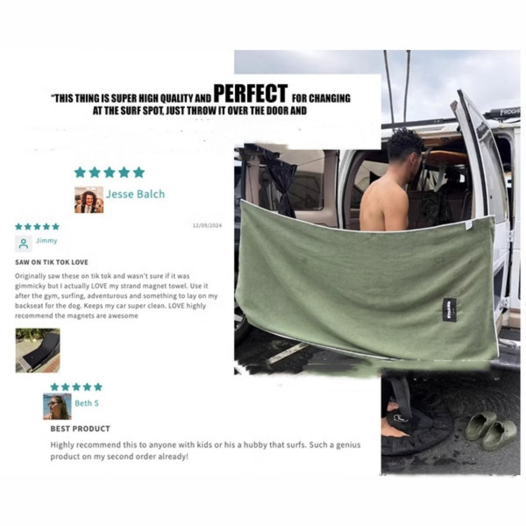 Minimalist Creative Solid Color Outdoor Magnetic Shower Bath Towel - JM Shop Line