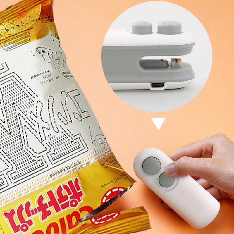 Chip Bag Sea Vacuum Sealing Machine Handheld Heat Vacumn Sealer Portable Heat Sealer USB Rechargeable For Food Storage Clip Bag Kitchen Gadgets - JM Shop Line