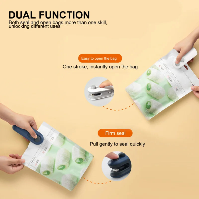 Chip Bag Sea Vacuum Sealing Machine Handheld Heat Vacumn Sealer Portable Heat Sealer USB Rechargeable For Food Storage Clip Bag Kitchen Gadgets - JM Shop Line