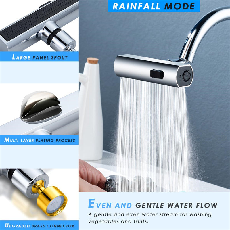 Kitchen Faucet Waterfall Outlet Splash Proof Universal Rotating Bubbler Multifunctional Water Nozzle Extension Kitchen Gadgets - JM Shop Line