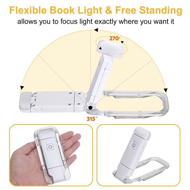 LED USB Rechargeable Book Reading Light Brightness Adjustable Eye Protection Clip Book Light Portable Bookmark Read Light - JM Shop Line