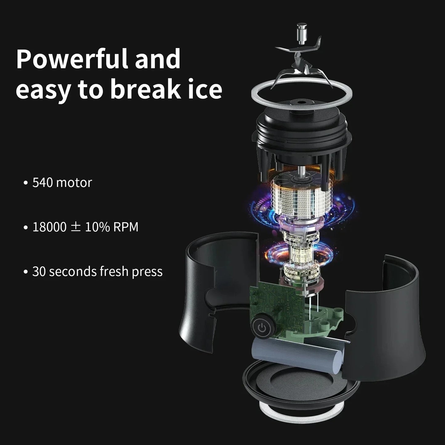 Portable Blender 600ML Electric Juicer Fruit Mixers 4000mAh USB Rechargeable Smoothie Mini Blender Personal Juicer Colorf - JM Shop Line