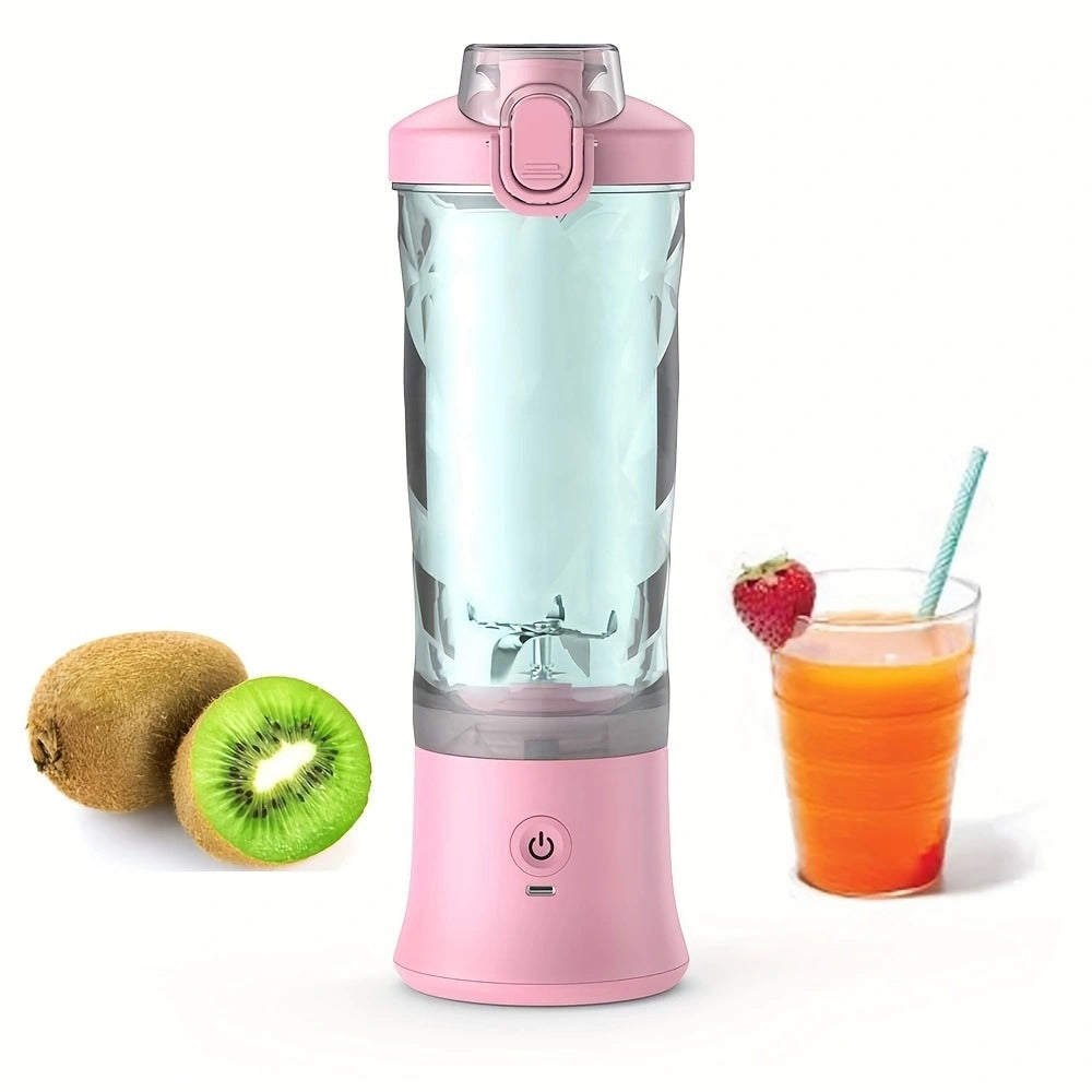 Portable Blender 600ML Electric Juicer Fruit Mixers 4000mAh USB Rechargeable Smoothie Mini Blender Personal Juicer Colorf - JM Shop Line