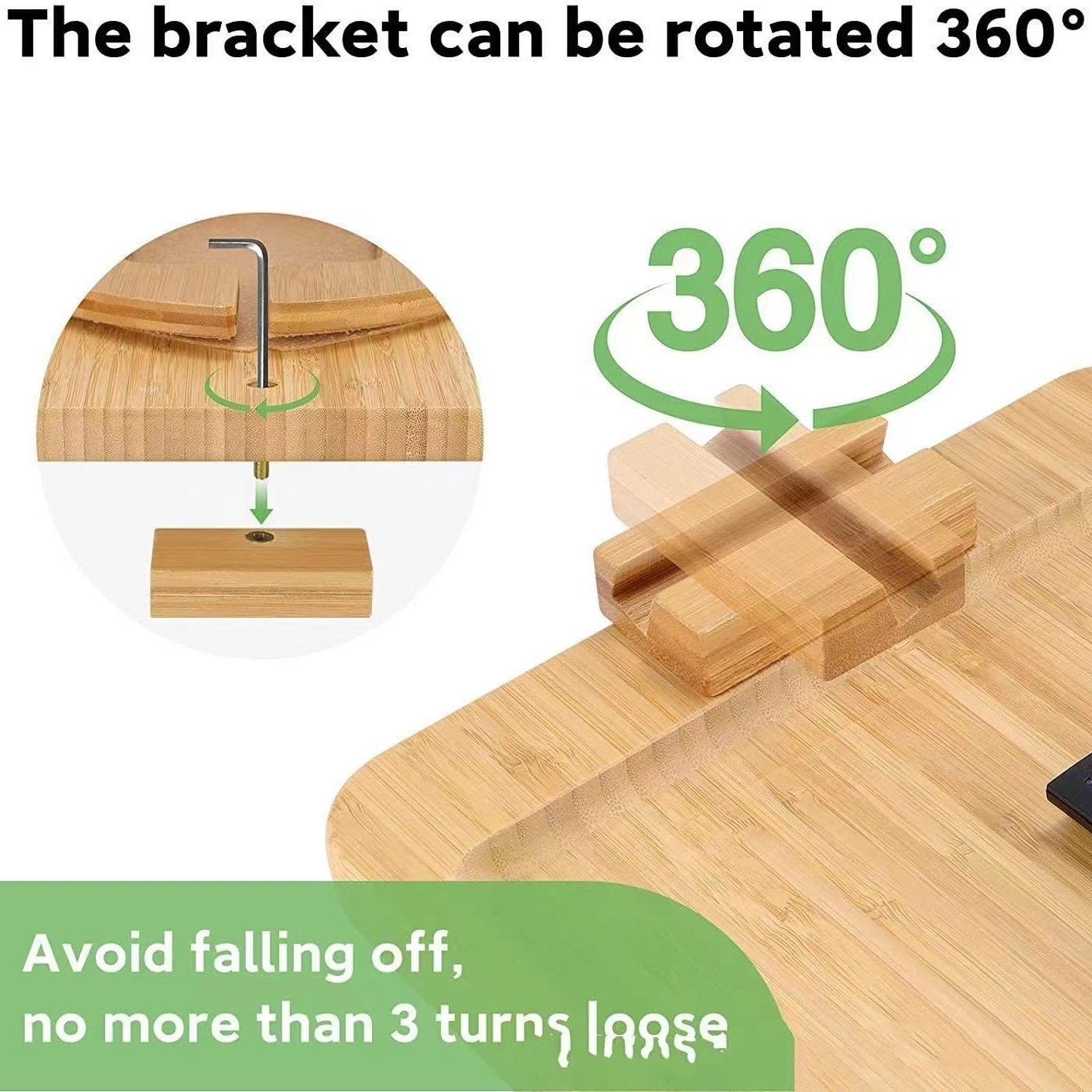 Wooden Lazy Sofa Tray Rotating With Mobile Phone Tablet - JM Shop Line