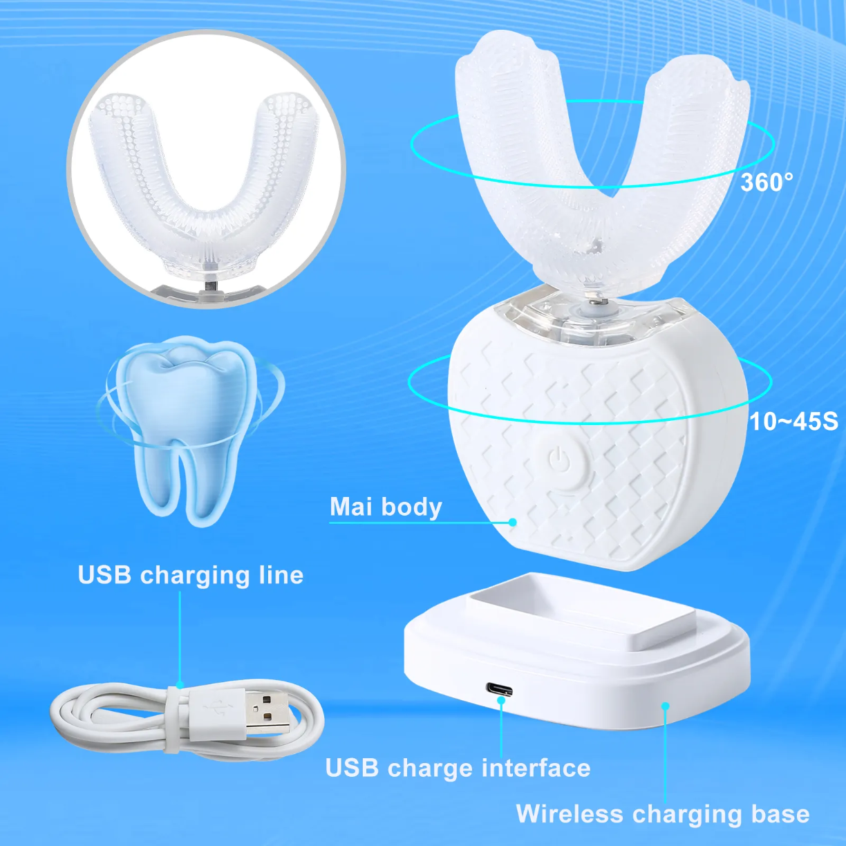 360 Degrees Intelligent Automatic Electric Toothbrush - JM Shop Line