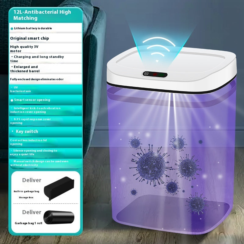 Household Intelligent Garbage Bin With Lid Sensing