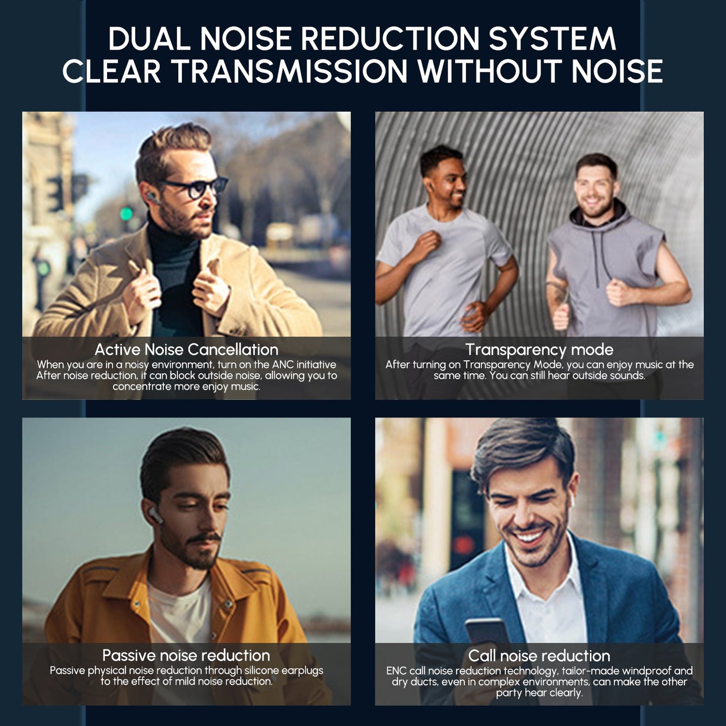 Dual Noise Cancering True Wireless Earbuds Bluetooth-kuulokkeet