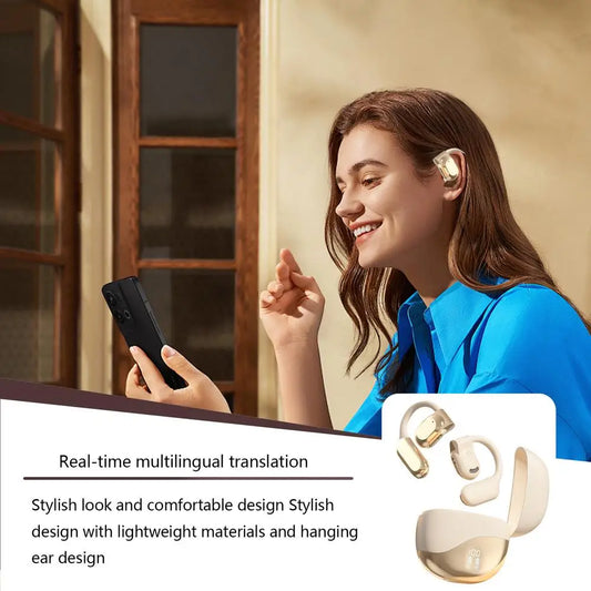 AI Translator Earbuds Real-Time Translators Headphones 144 Languages voice translator Wireless Bluetooth Earphones For Travel