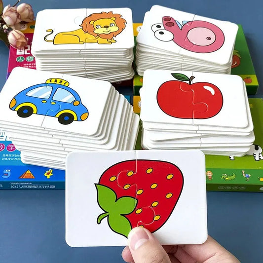 32 Pcs Enlightenment Card Matching Puzzle Early Education Cartoon