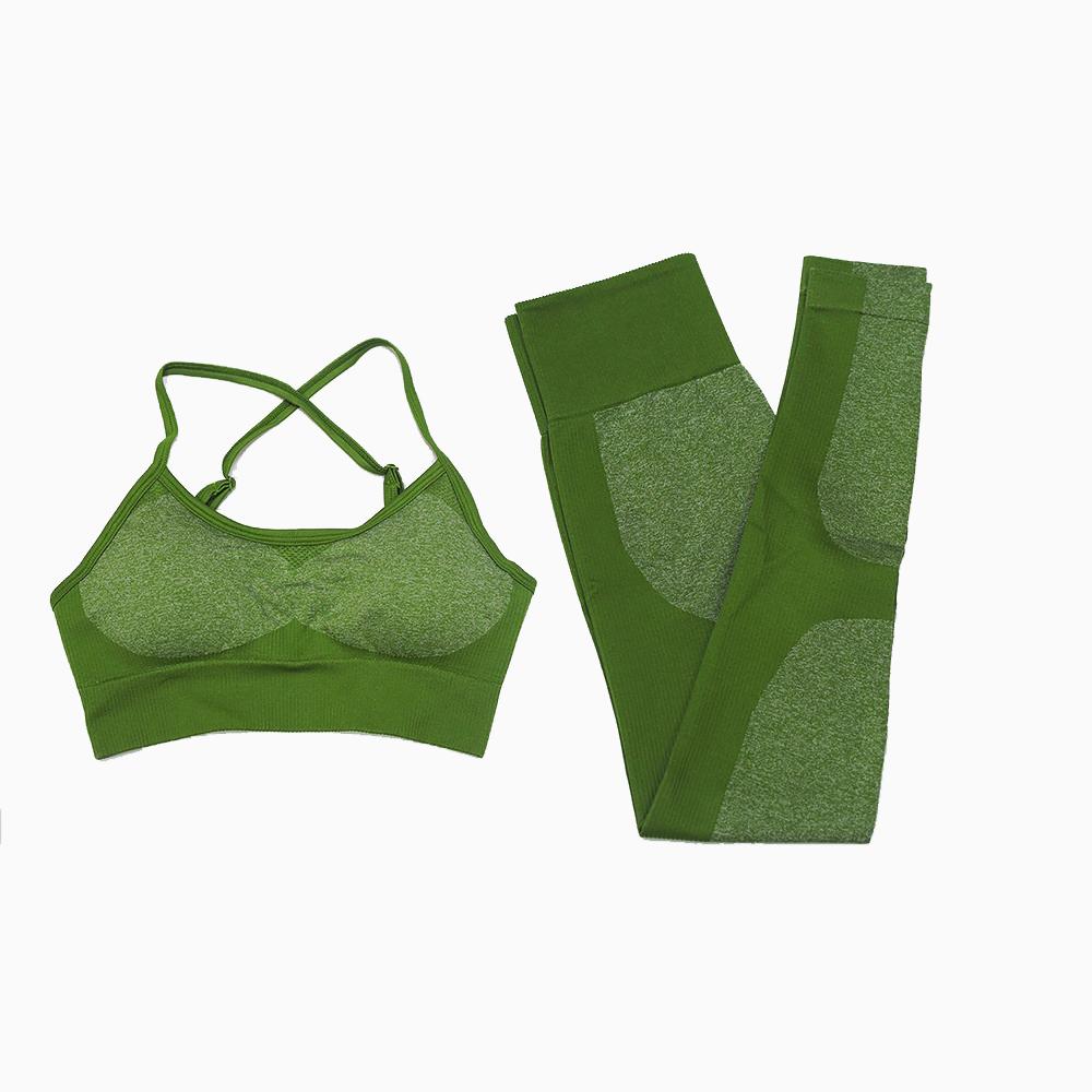 High Waist Athletic Seamless Yoga Leggings And Stretch Sports Bra