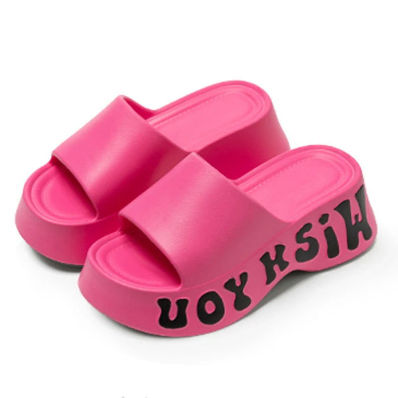 2025 Thick Bottom Cloud Slippers Women Summer Fashion Print Wedge Platform Slides Woman Sandals Non-Slip Soft Sole Beach Shoes - JM Shop Line