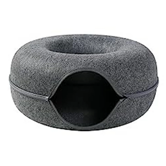 Peekaboo-Cat-Cave,Cat Tunnel Bed for Indoor Cats,Detachable Round