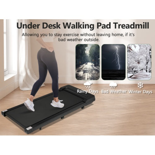 Walking Pad Under Desk Treadmill For Home Office -2.5HP Walking Treadmill 0.6-4MPH 300LBS Capacity Treadmill For Walking Running Remote Control Batteries