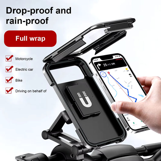 Waterproof Motorcycle Bike Mobile Phone Holder Support Universal Bicycle GPS 360° Swivel Adjustable Motorcycle Cellphone Holder