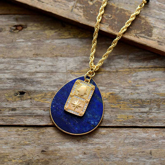 Lapis Lazuli Spiritual Teardrop -kaulakoru